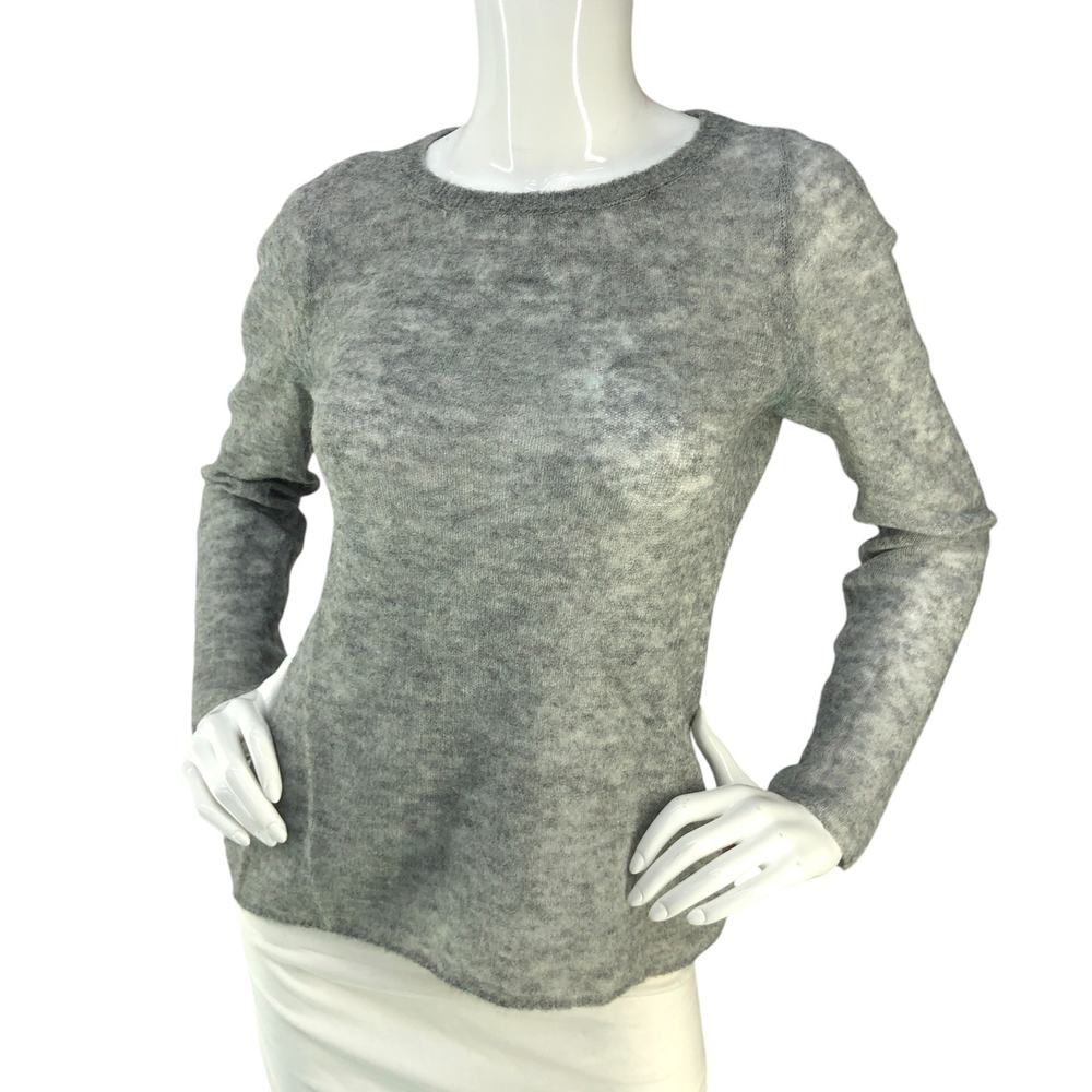Giorgia Zamponi Womens Size M Sweater Pullover Knit Long Sleeve Alpaca Grey FLAW